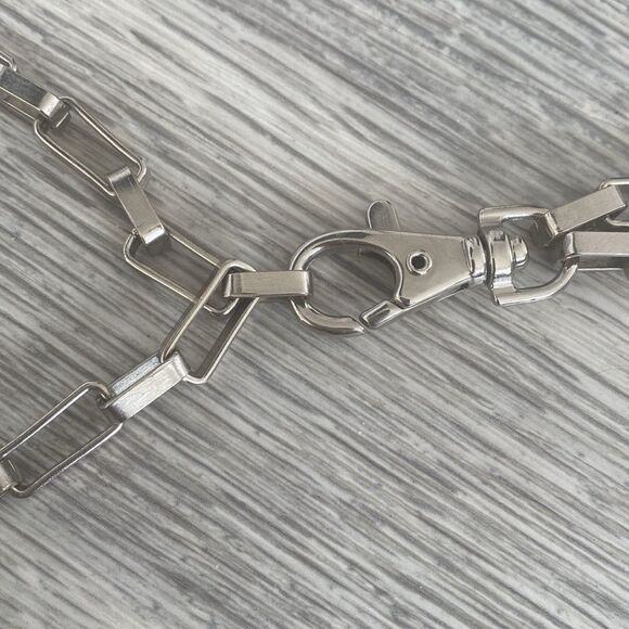 Accent Chain Belt Silver Color Hip Belt sz M-L Boho Emo Festival Beach Vacation - Picture 3 of 4